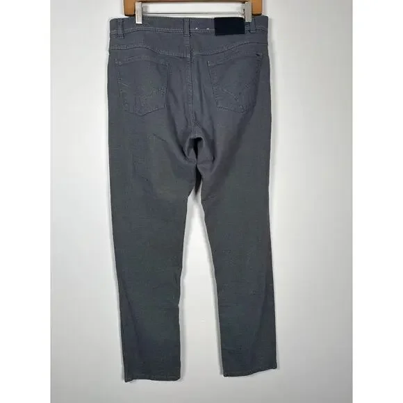 Brax Cooper Fancy Regular 33/30 Gray Black Diamond Comfort Chino Office Casual - Picture 4 of 9